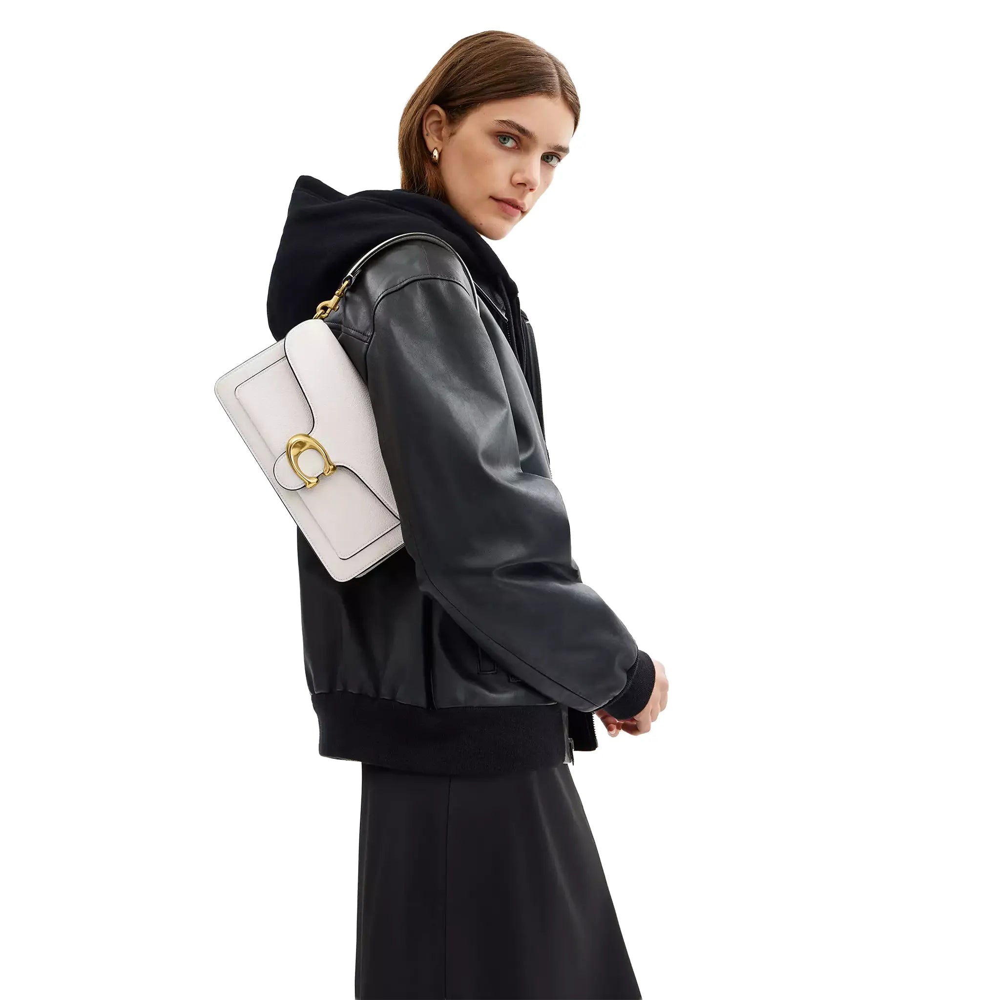 Model View of Coach Tabby 26 Chalk Shoulder Bag CH857